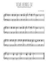 Téléchargez l'arrangement pour piano de la partition de Vive Henri IV en PDF